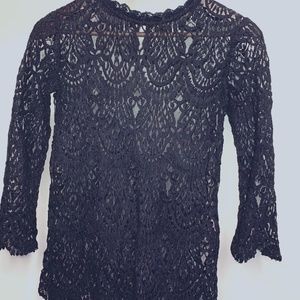 Black Lace Long sleeve shirt